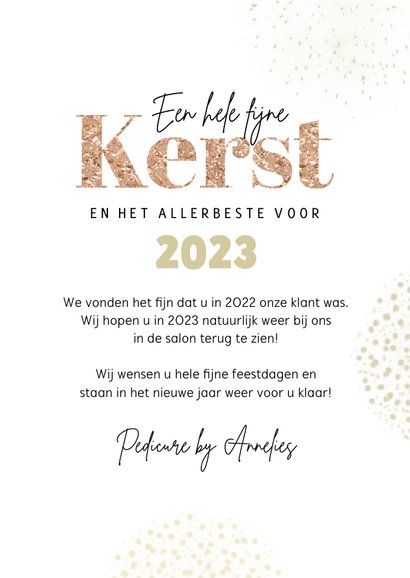 Zakelijke kerstkaart pedicure kerstbal glitters sterren foto 3
