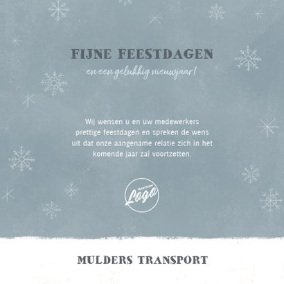Zakelijke kerstkaart pickup truck kerstman en sneeuw 3