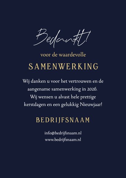 Zakelijke kerstkaart prettige feestdagen foto goud vuurwerk 3