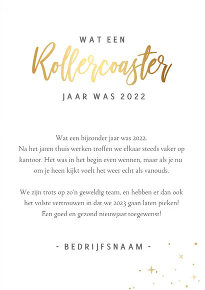 Zakelijke kerstkaart - rollercoaster jaar 2022 3