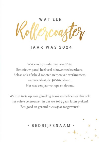 Zakelijke kerstkaart - rollercoaster jaar 2024 3