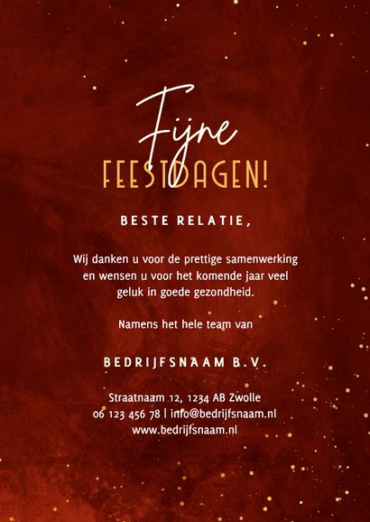 Zakelijke kerstkaart rood 2027 goudlook met sparkles 3