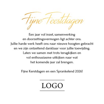 Zakelijke kerstkaart rood foto sterren goudlook 2026 3