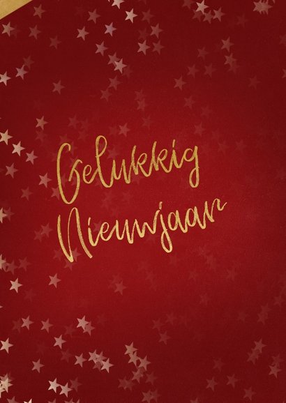 Zakelijke Kerstkaart Rood Met Foto En Goud | Kaartje2go