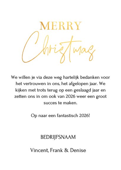 Zakelijke kerstkaart rood watercolour stroken goudlook logo 3