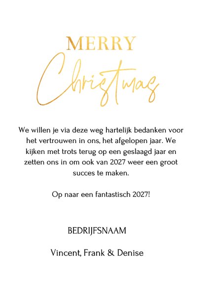 Zakelijke kerstkaart rood watercolour stroken goudlook logo 3