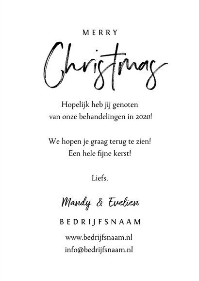 Zakelijke kerstkaart roze stijlvol beauty 3
