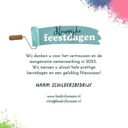Zakelijke kerstkaart schildersbedrijf verfpotten kerstboom 3