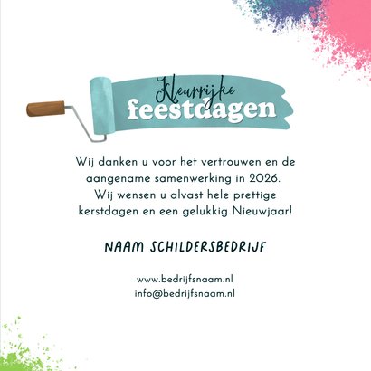 Zakelijke kerstkaart schildersbedrijf verfpotten kerstboom 3