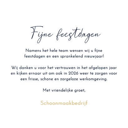 zakelijke kerstkaart schoonmaak kerstbal sneeuw belletjes 3