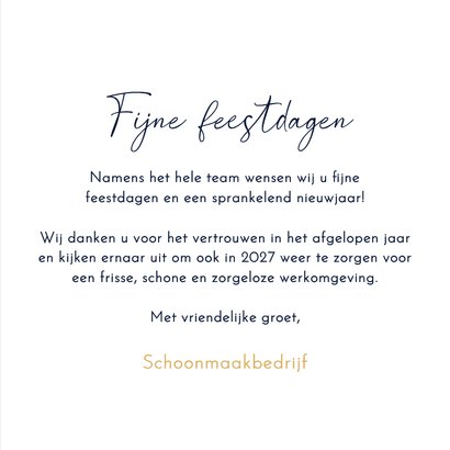 zakelijke kerstkaart schoonmaak kerstbal sneeuw belletjes 3