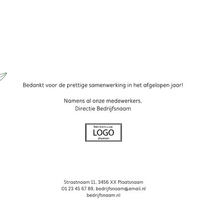 Zakelijke kerstkaart sereen wit goud 3