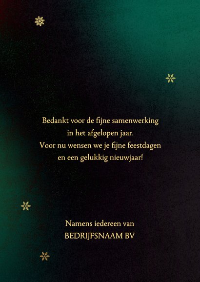 Zakelijke kerstkaart sjiek groen rood goud typografie 3