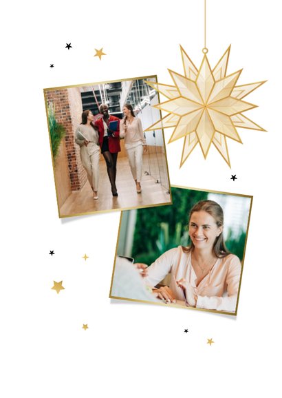 Zakelijke kerstkaart sparkling 2026 sterren goud stijlvol 2