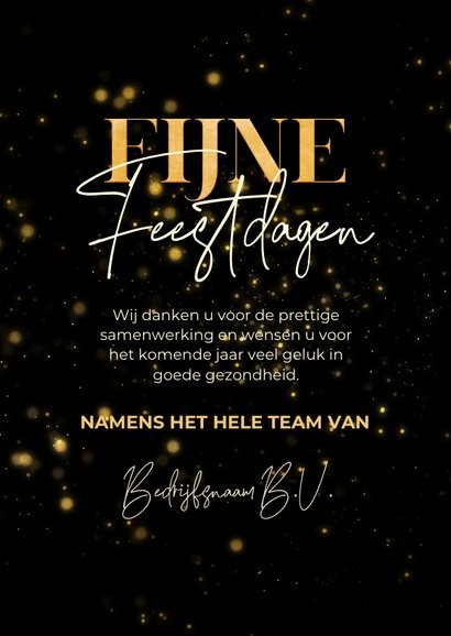 Zakelijke kerstkaart sprankelend fijne feestdagen met ster 3