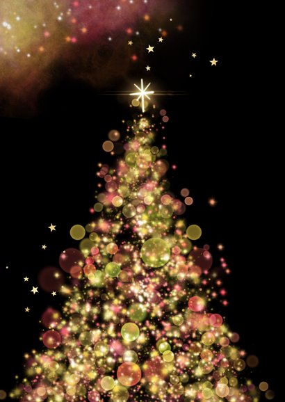 Zakelijke kerstkaart sprankelende kerstboom lichtjes 2027 2
