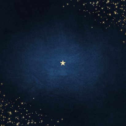Zakelijke kerstkaart stay safe donkerblauw met sparkles Achterkant