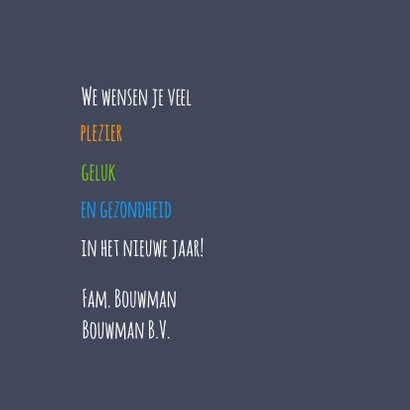 Zakelijke kerstkaart ster kleurig eigen tekst 3