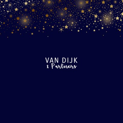 Zakelijke kerstkaart sterren goud glitterlook 3
