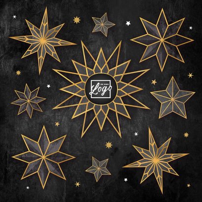 Zakelijke kerstkaart sterren logo chique internationaal goud 2