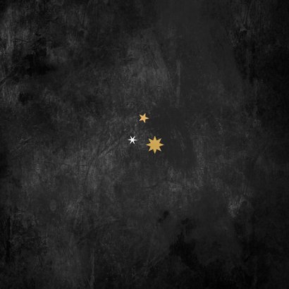 Zakelijke kerstkaart sterren logo chique internationaal goud Achterkant