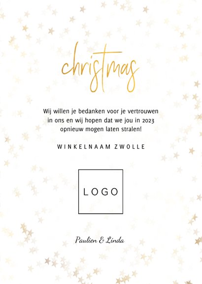 Zakelijke kerstkaart sterren met gouden christmas 3