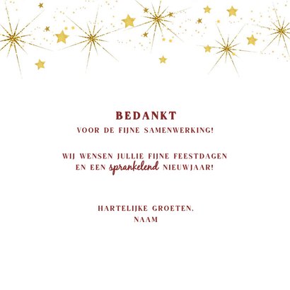 Zakelijke kerstkaart stijlvol en chique Sprankelen nieuwjaar 3