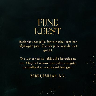 Zakelijke kerstkaart stijlvol goud fijne kerst spetters 3