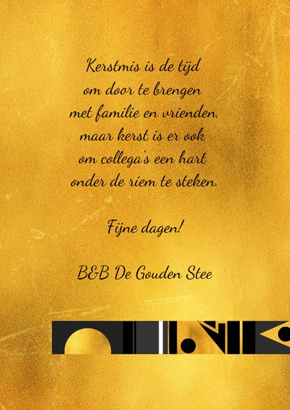 Zakelijke kerstkaart stijlvol goud 3
