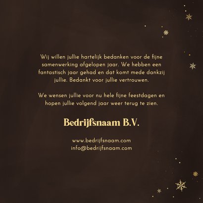 Zakelijke kerstkaart stijlvol gouden sneeuwvlokjes 2026 3