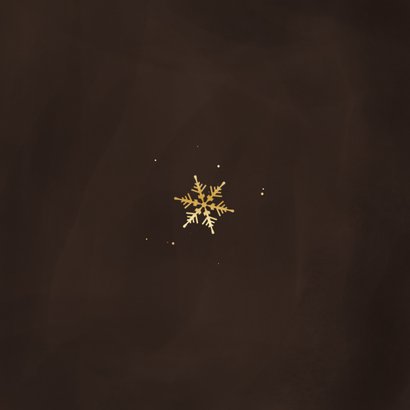 Zakelijke kerstkaart stijlvol gouden sneeuwvlokjes 2026 Achterkant