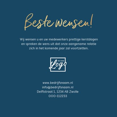 Zakelijke kerstkaart stijlvol kerstbomen beste wensen goud 3