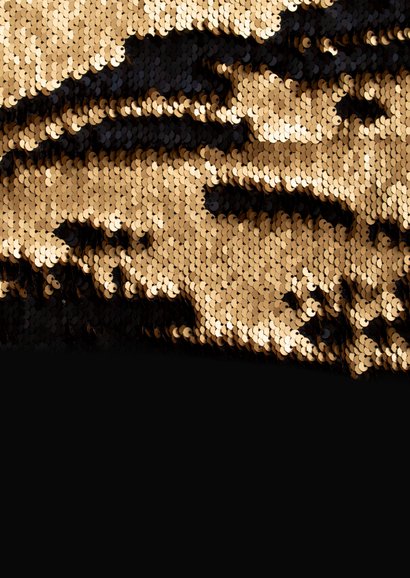 Zakelijke kerstkaart stijlvol Pailletjes goud fotocollage Achterkant