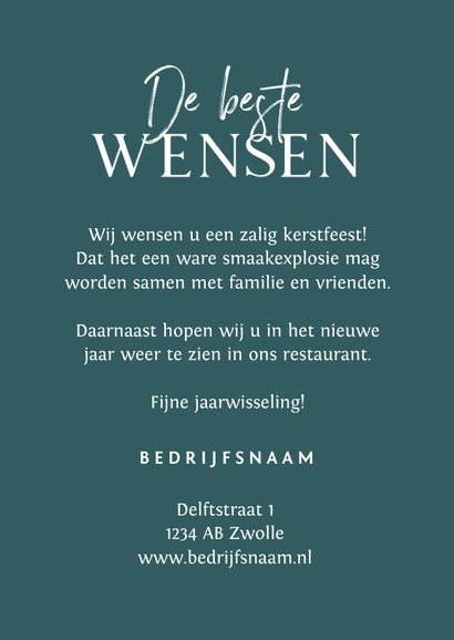 Zakelijke kerstkaart stijlvol winter dennen foto goud 3