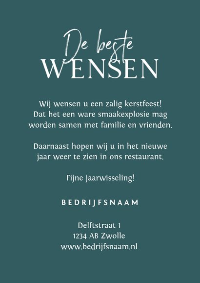 Zakelijke kerstkaart stijlvol winter dennen foto goud 3