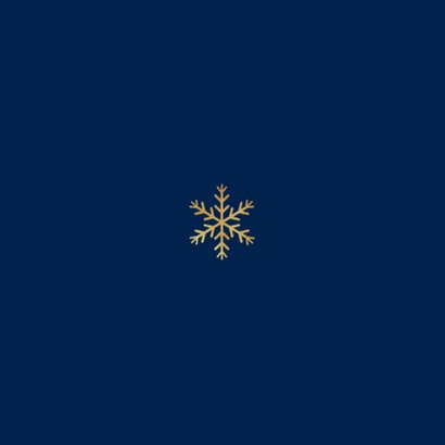Zakelijke kerstkaart stijlvol winter sneeuwvlokjes goud Achterkant