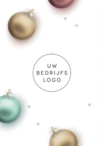Zakelijke kerstkaart stijlvolle kerstballen 2