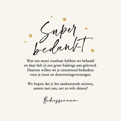 Zakelijke kerstkaart super bedankt sterretjes feestdagen 3
