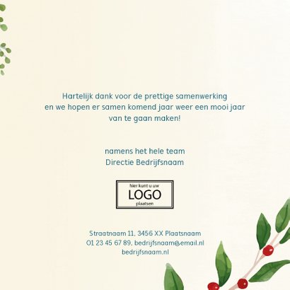 Zakelijke kerstkaart takjes 3