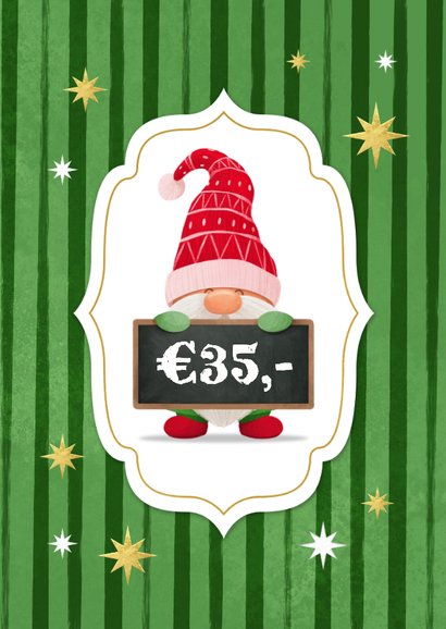 Zakelijke kerstkaart tegoedbon kabouter gnome bedankt 2
