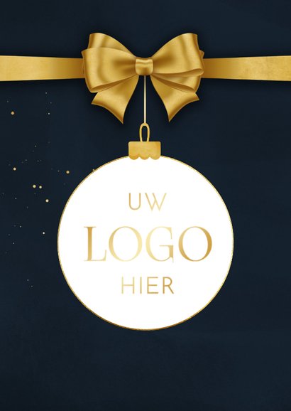 Zakelijke kerstkaart tegoedbon met gouden strik 2