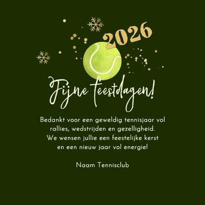 Zakelijke kerstkaart tennisvereniging tennisballen sneeuw 3