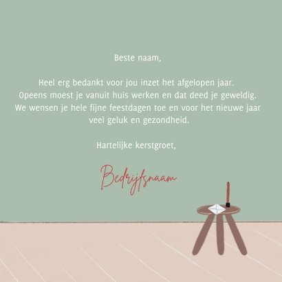 Zakelijke kerstkaart thuiswerken kerstsfeer 3