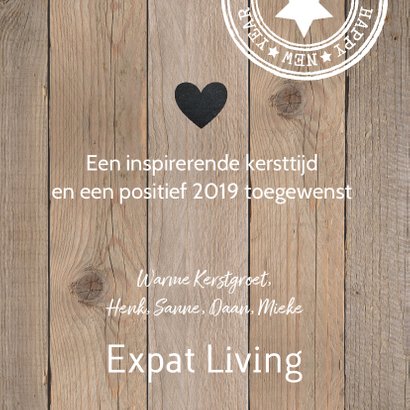 Zakelijke kerstkaart typografie hout 3