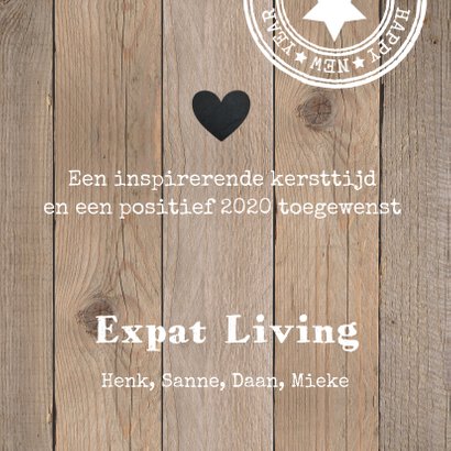 Zakelijke kerstkaart typografie hout 3