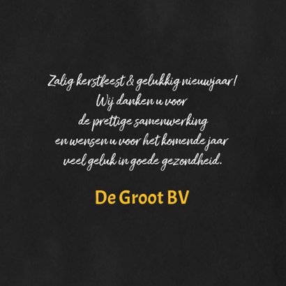 Zakelijke kerstkaart typografie krijtbord 3