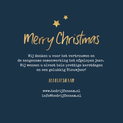 Zakelijke kerstkaart typografisch Merry Christmas goud foto 3