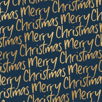 Zakelijke kerstkaart typografisch Merry Christmas goud foto Achterkant