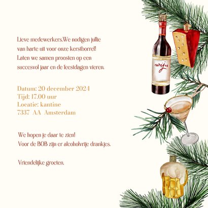 Zakelijke kerstkaart uitnodiging kerstborrel drankjes 3