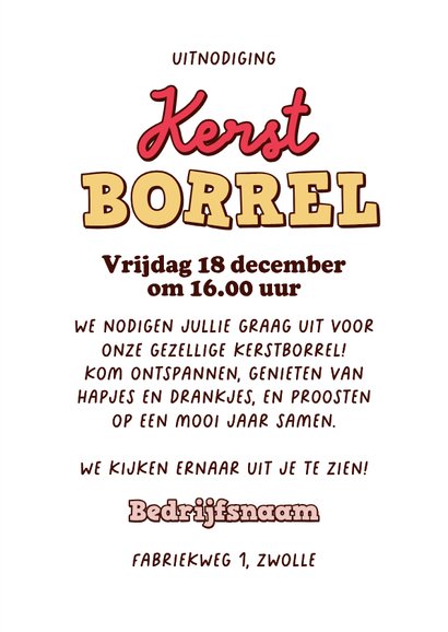 Zakelijke kerstkaart uitnodiging kerstborrel humor cartoon 3
